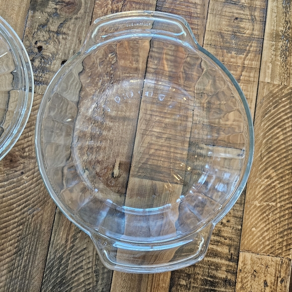 Vtg 1.5 Qt Heavy Ribbed Clear Glass Casserole Baking Dish with Lid And Handles - Picture 5 of 11